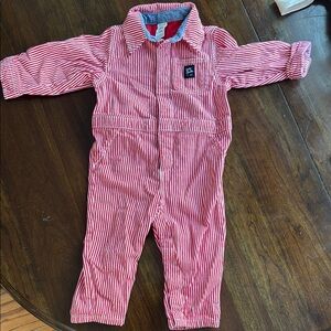 OshKosh B'gosh Red Overalls Quilted Design